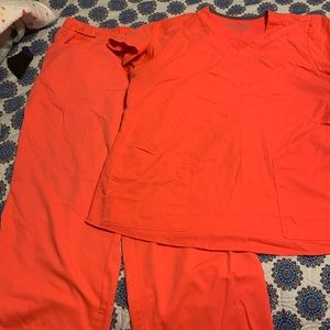 Neon coral greys anatomy scrubs